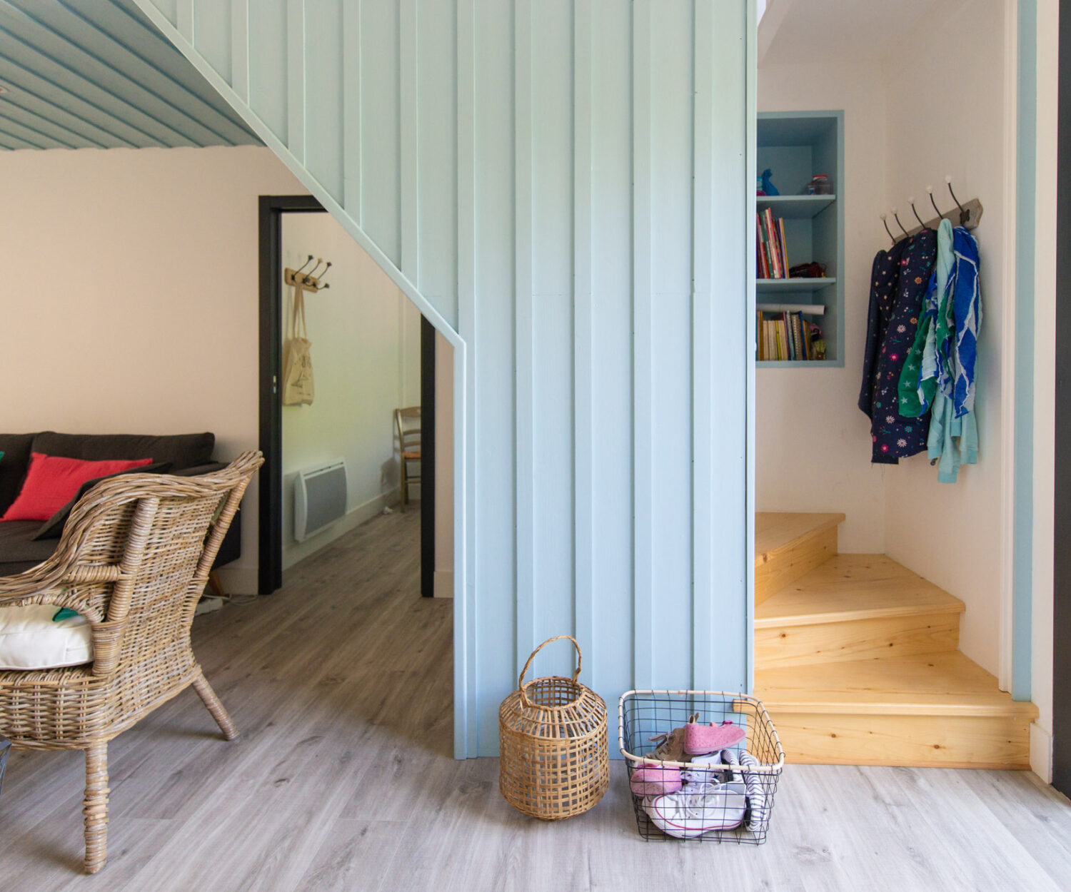 bardage bois ostréicole bleu mezzanine